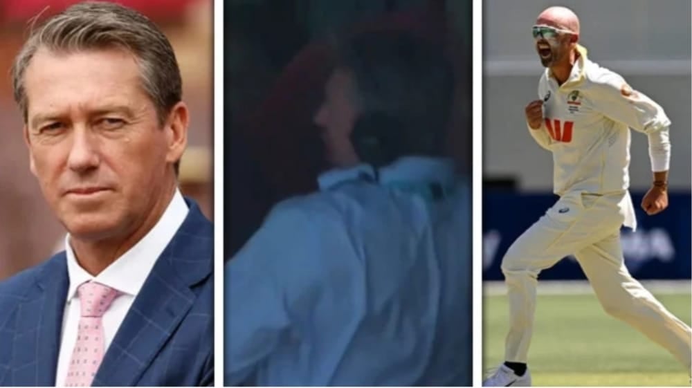 نیتھن لیون نے وکٹوں کی دوڑ میں میگرا کو پیچھے چھوڑ دیا، کمنٹری باکس میں بیٹھے میگرا کا ردعمل وائرل